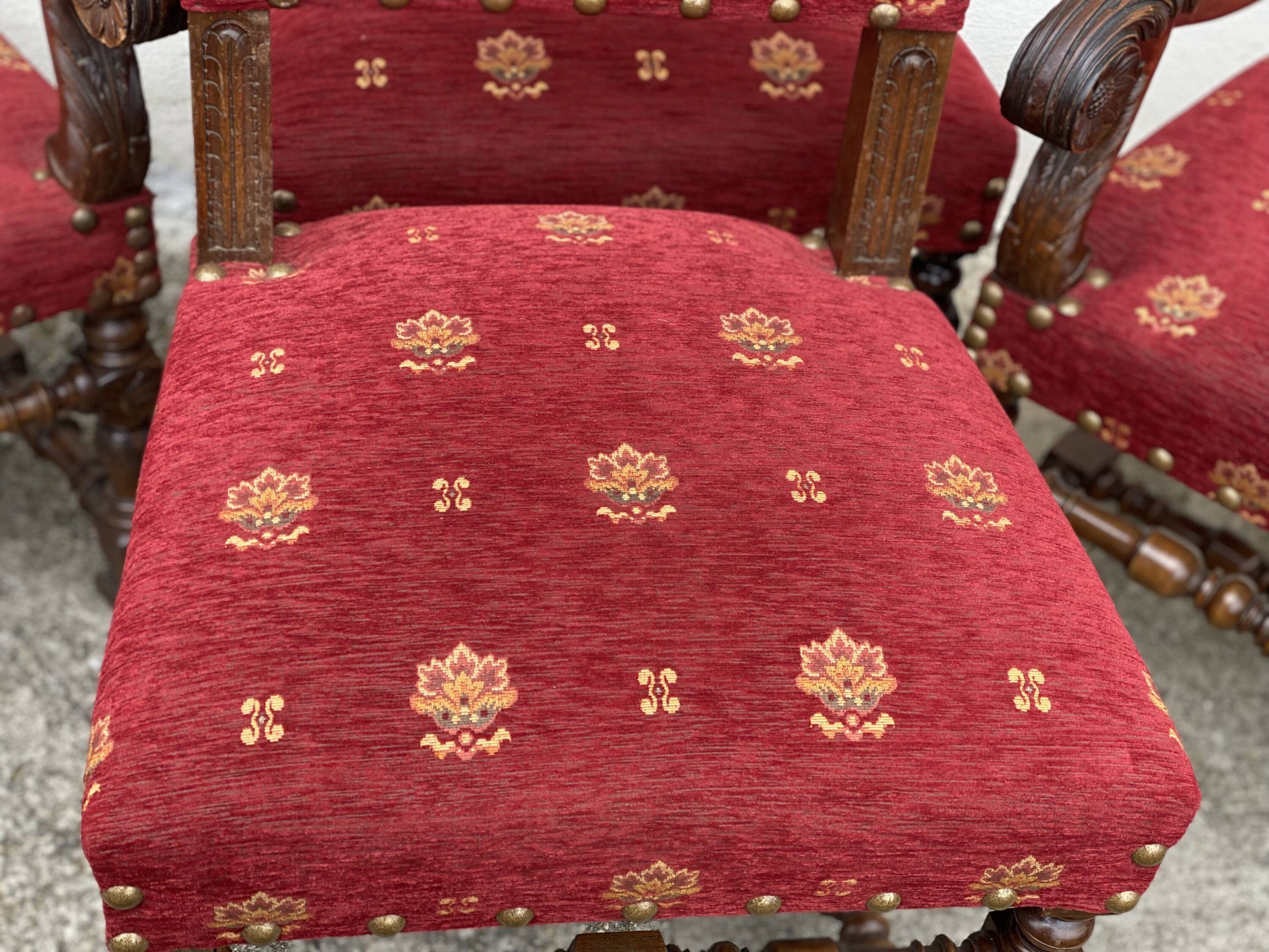 Living room (carved chairs and armchairs) in Louis XIII style