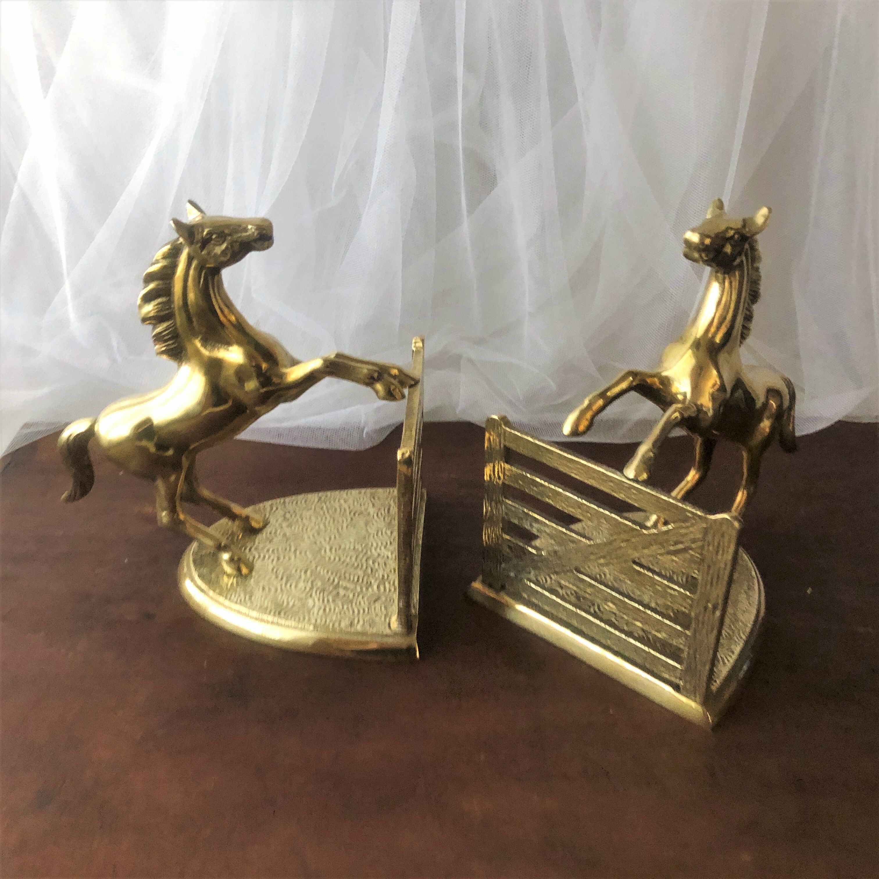 Goldeneye brass décor horses