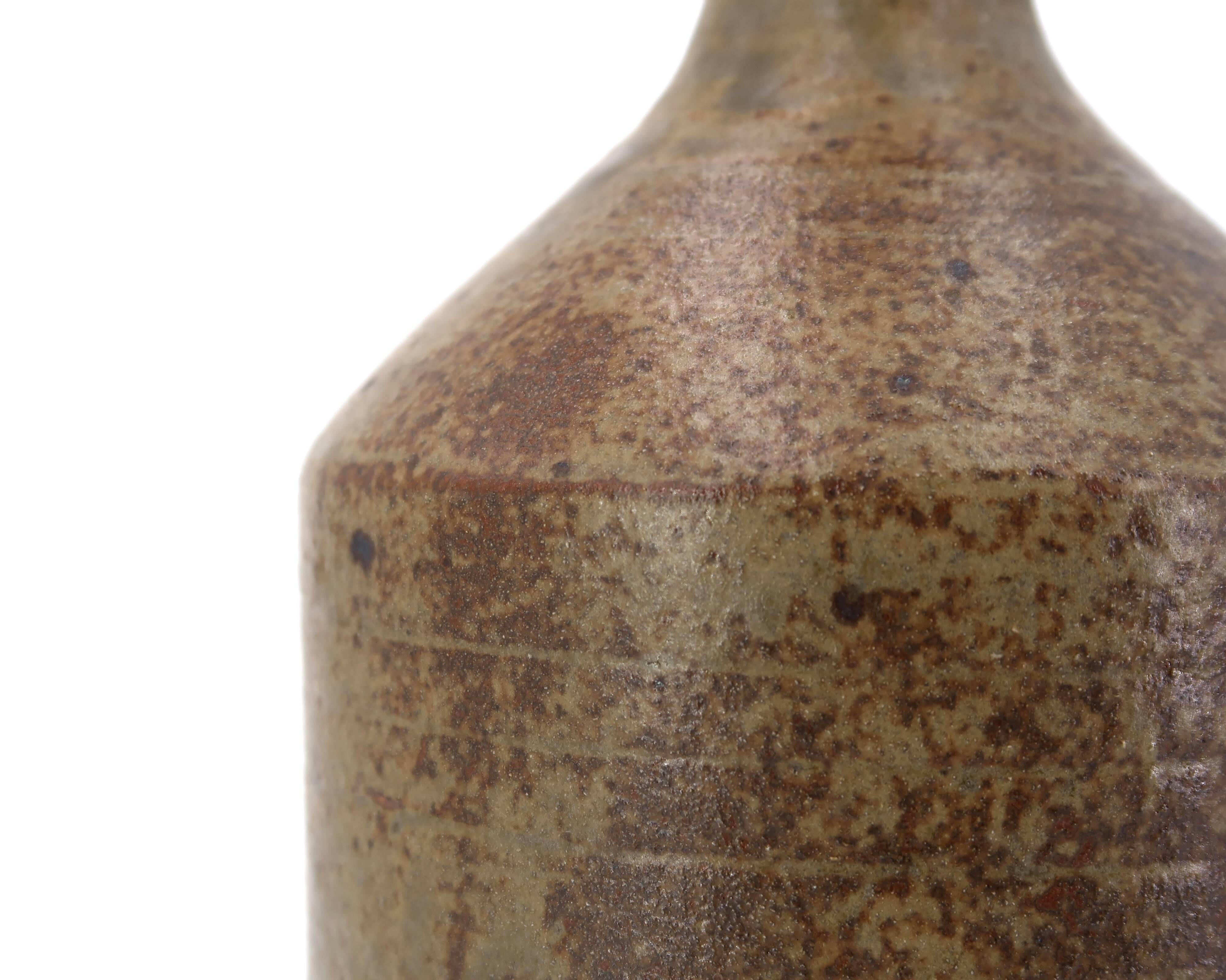 Cylindrical stoneware potter's lamp base, 1970s