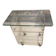 Table Roulante Desserte David Lange Plexiglas et Verre 4 Niveaux Vintage
