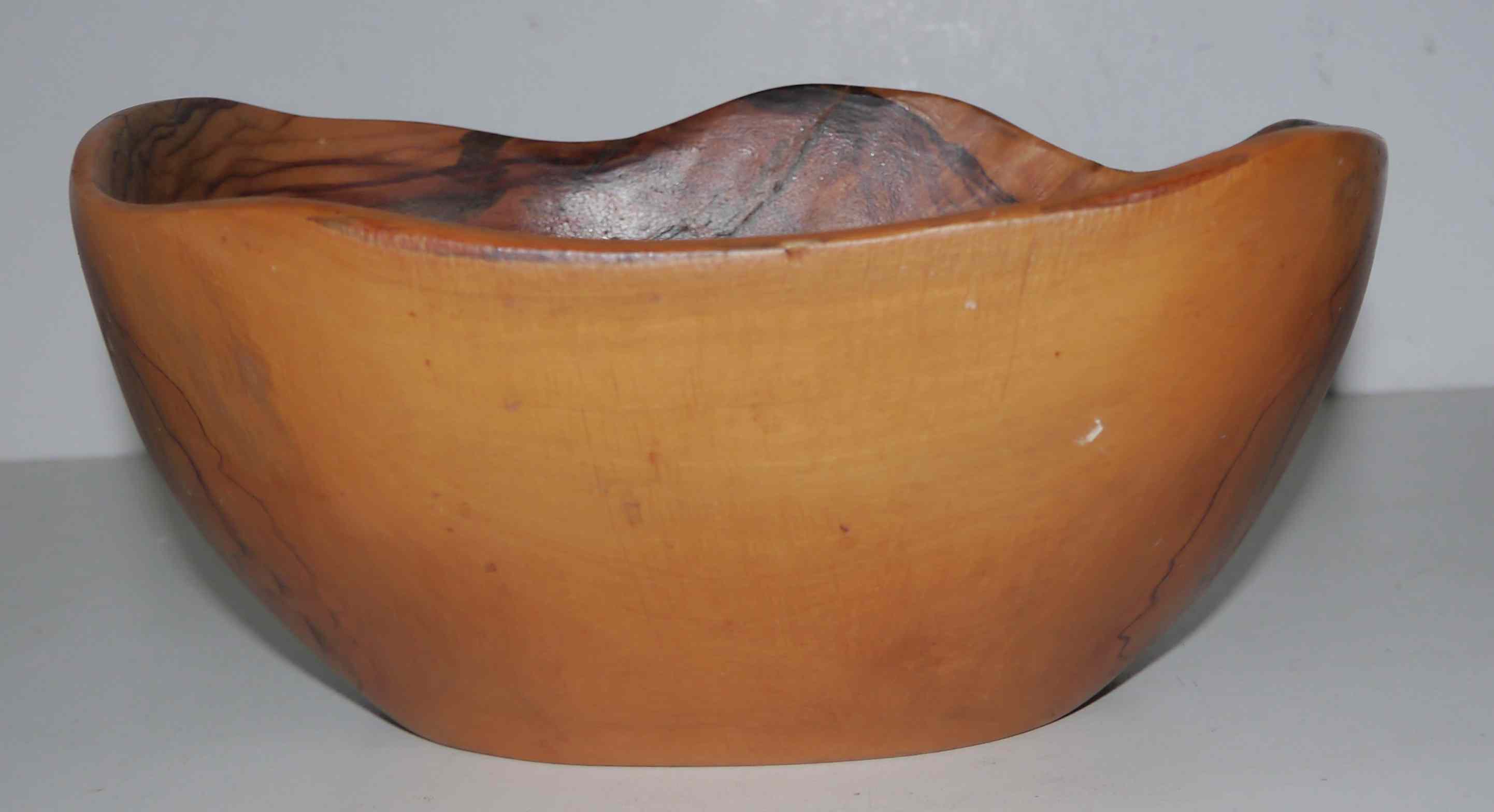 Old olive salad dish signed "Tony Bain Vallauris"