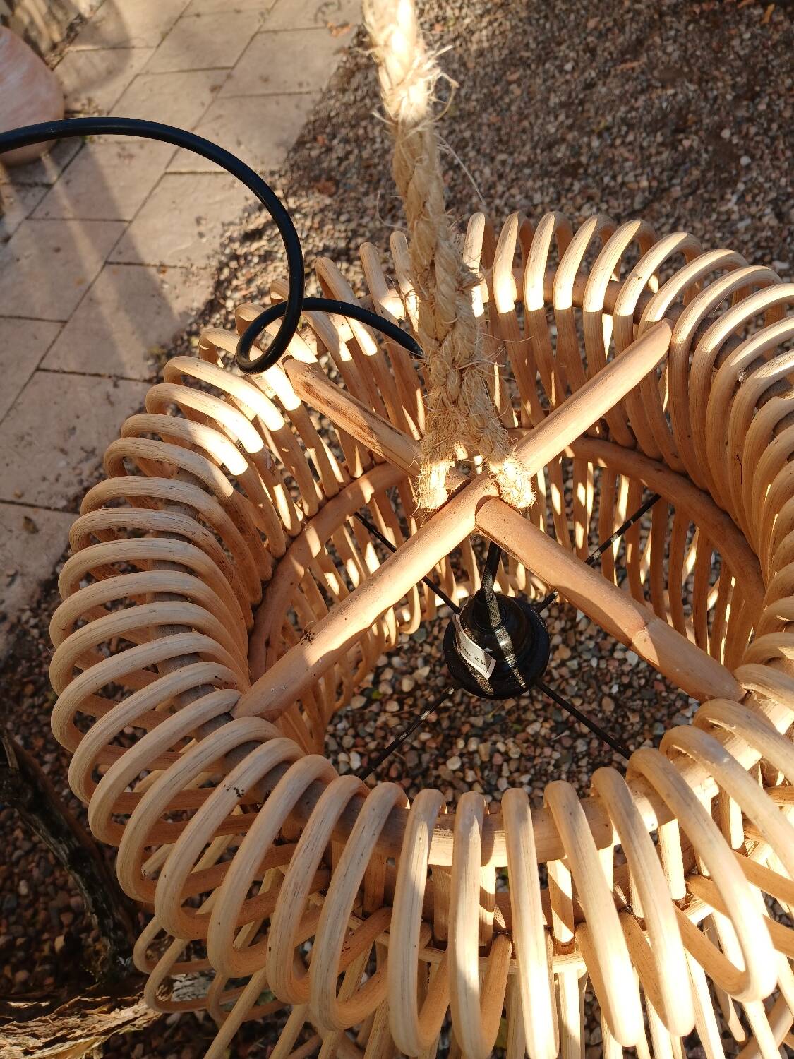 Natural rattan pendant light