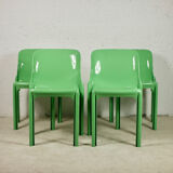 Series of 4 Selene Vico Magistretti chairs for Artemide