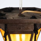 Art Deco Amsterdam school painted glass chandelier, the netherlands, 1930s