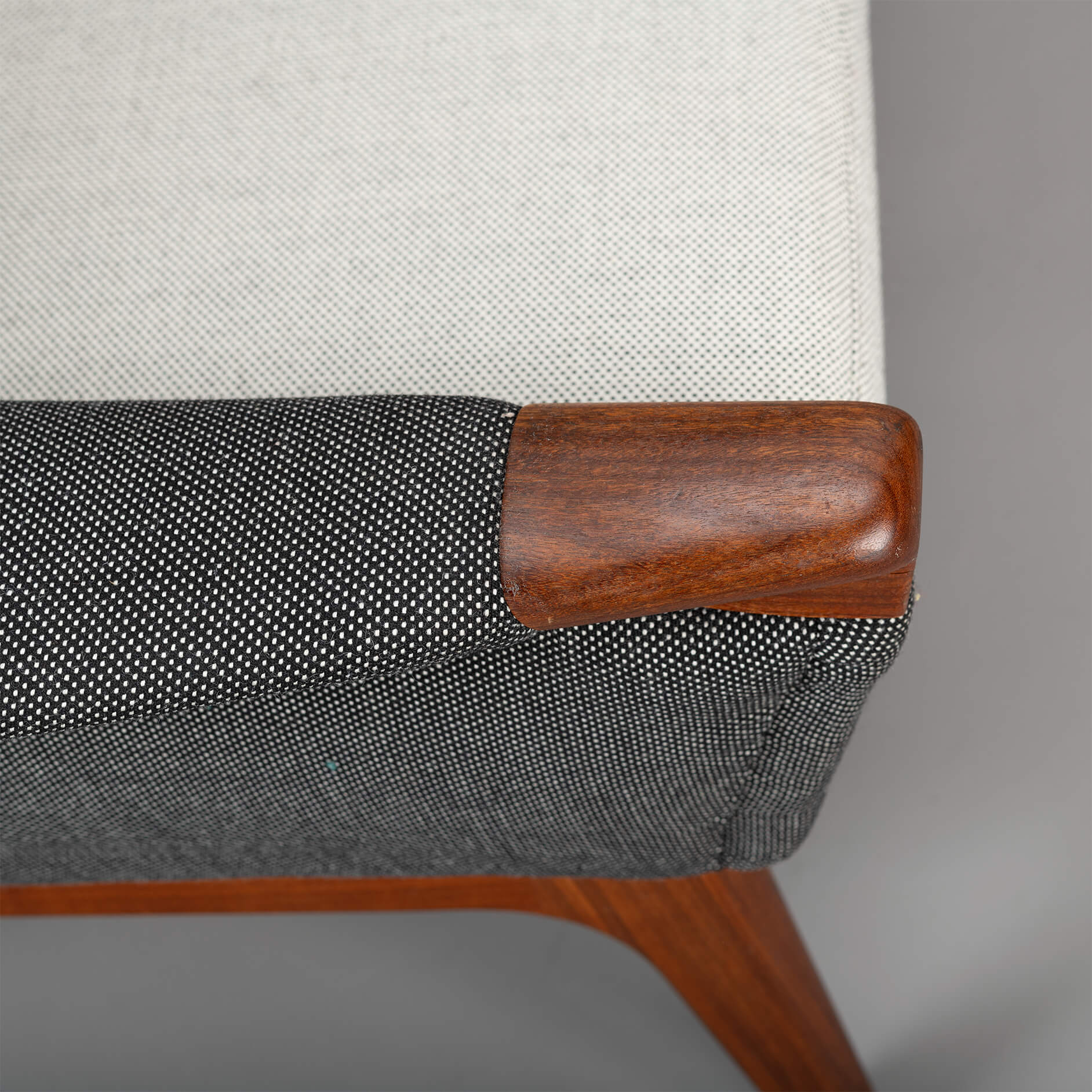 Danish Reupholstered Stylish Grey  3-seater by Johannes Andersen, 1960s