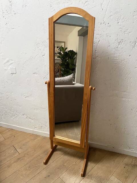 Large wooden standing mirror