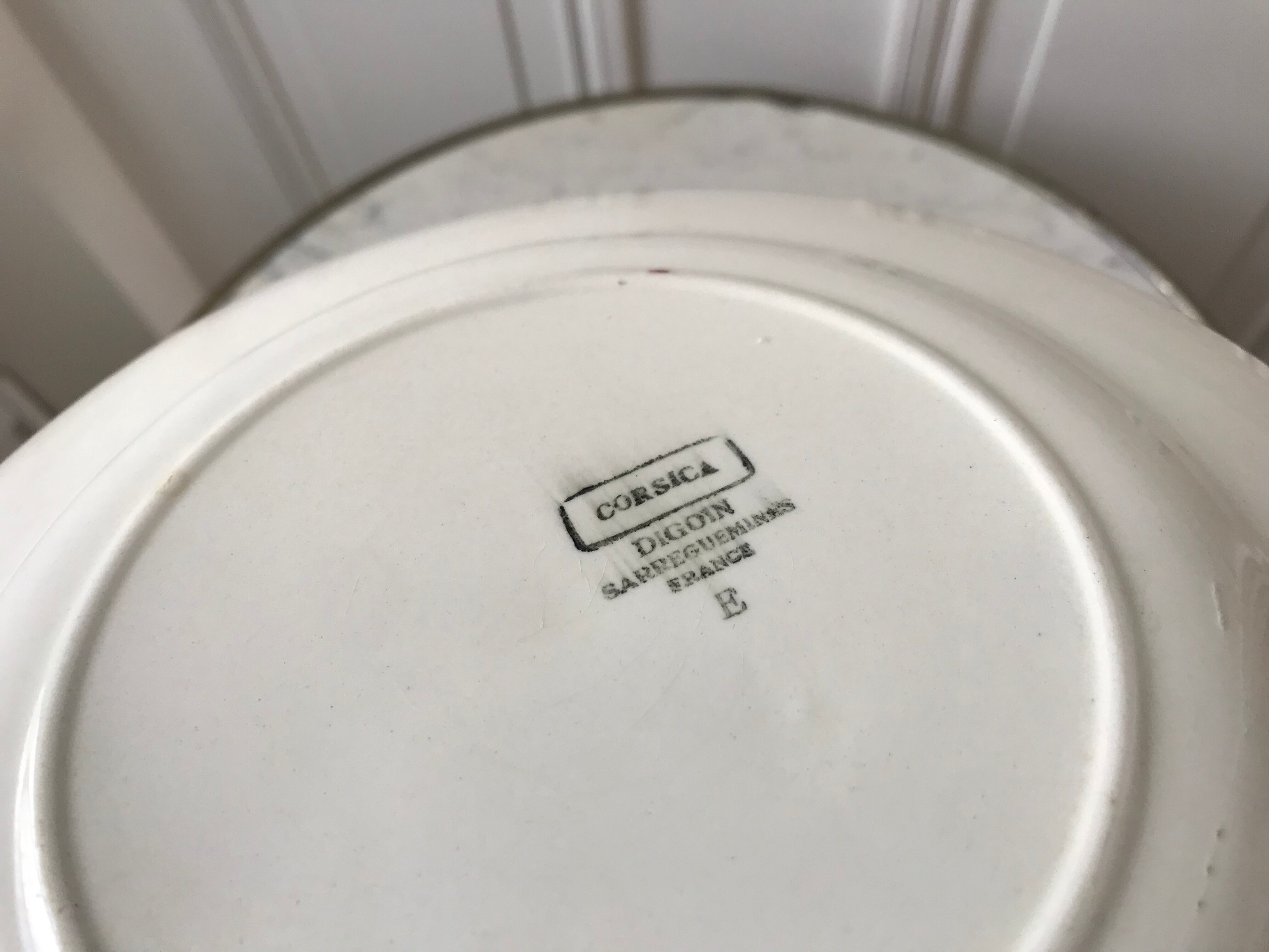 Set of 6 flat plates mismatched Digoin Sarreguemines (Corsica, Cibon, etc.)