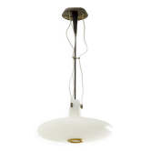 Glass and brass chandelier by Bruno Chiarini, 1950s
