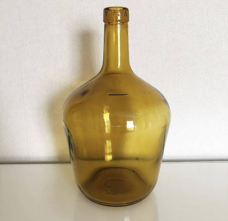 Dame Jeanne jaune ambrée vintage
