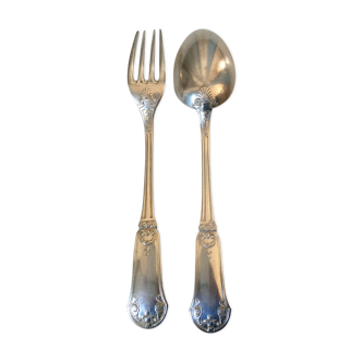 Silver metal cutlery