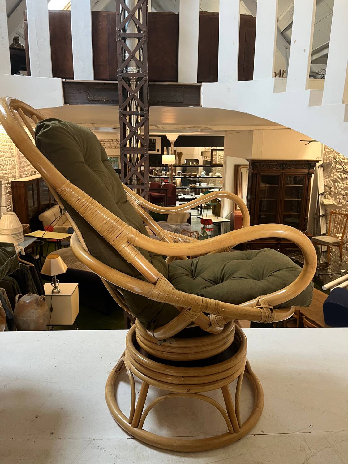 Pair of rattan armchairs