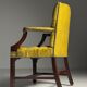Green leather tufted office chair