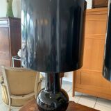 Pair of Vintage Black Ceramic Lamps from the 70s