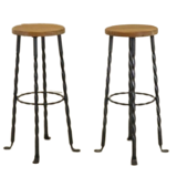 Set of 4 brutalist vintage stools 'Villingen'