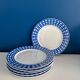 Set of 6 dessert plates Guy Degrenne vintage blue pareo model - serv