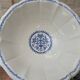 Vintage large salad bowl Gien Rouen model blue arabesques 30x14cm