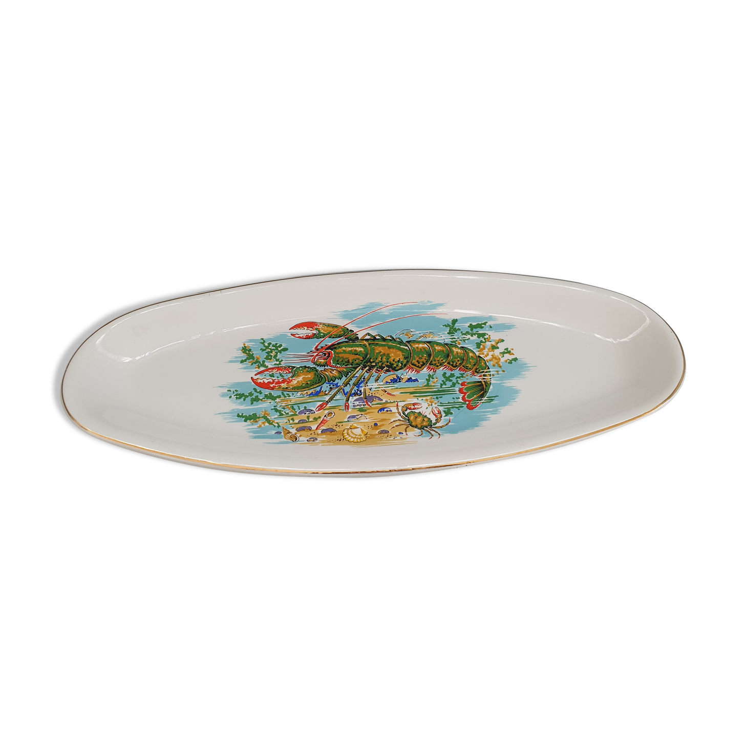 Large ceramic oval fish dish Sarreguemines