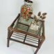 no 1 of 2: 1970s mid century SIDE TABLE coffee table bamboo wicker glass
