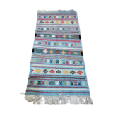 Berber carpet, blue carpet, Moroccan carpet 215x100cm