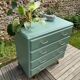 Commode vintage 1960 vert cèdre 4 tiroirs