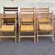 Set of 6 vintage folding chairs in solid wood, bistro/Scandinavian style.