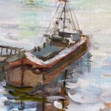 Oil painting on canvas signed “Autumn in Paris” dimensions: height-65cm- width-42cm-