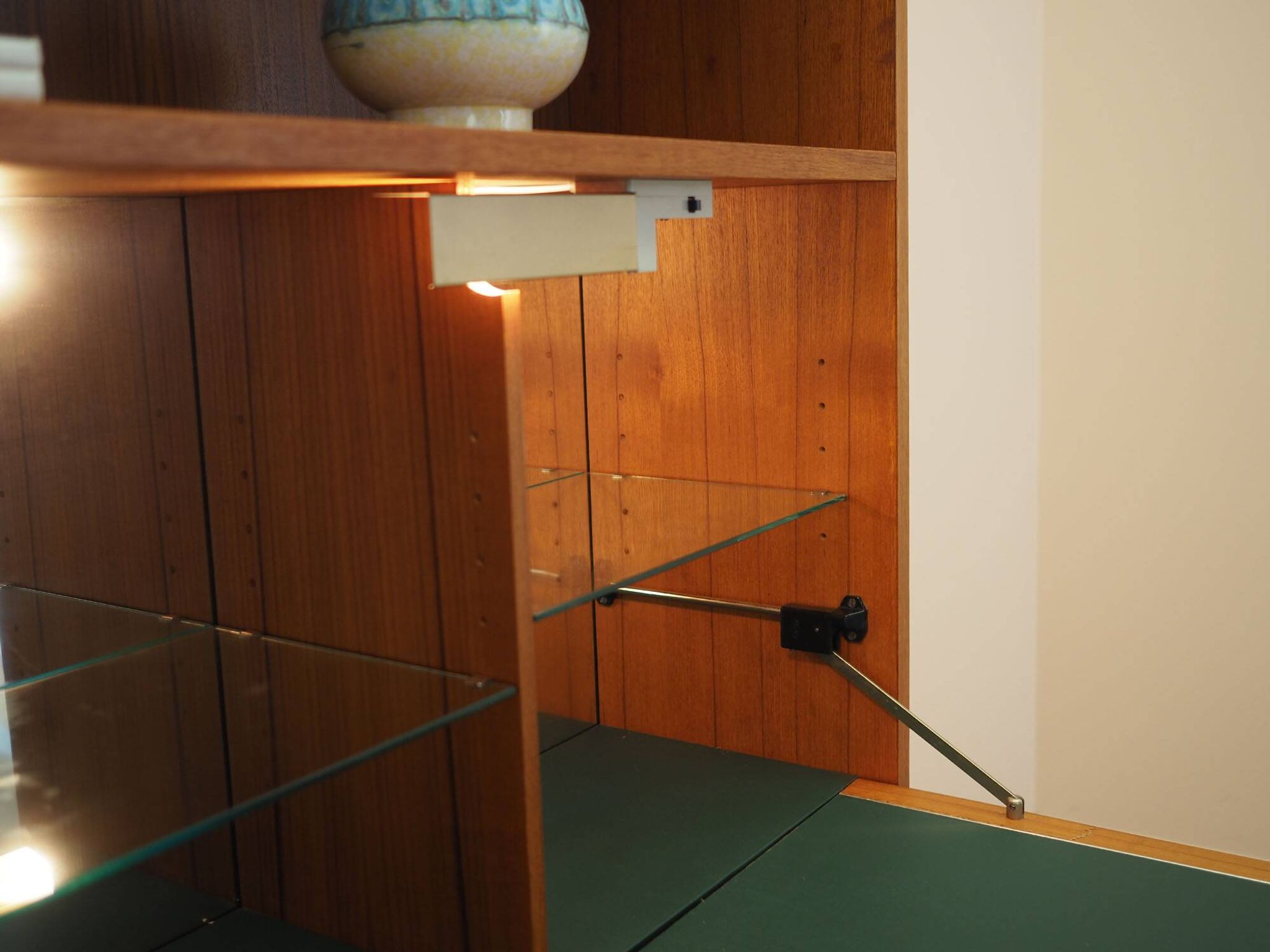 Danish Teak Shelving Unit with Bar Cabinet, 1970s