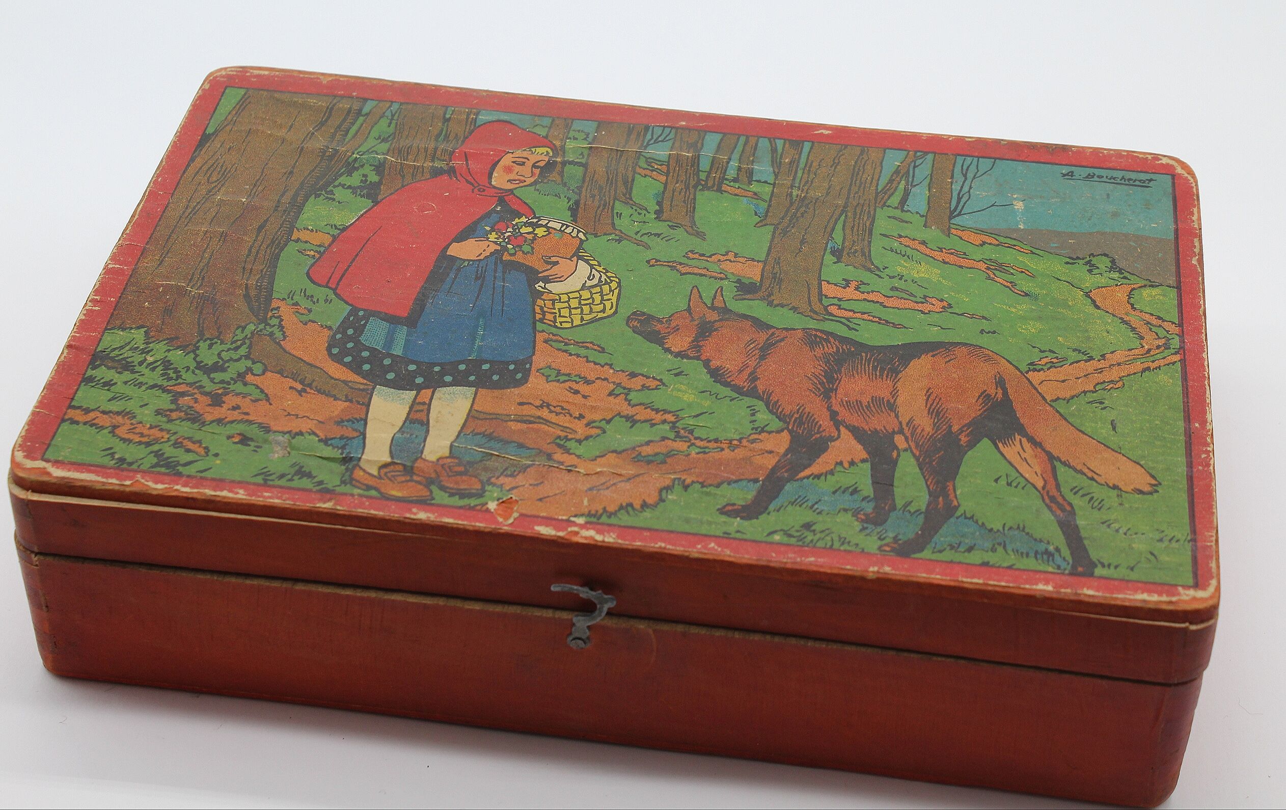 Set of wooden cubes ancient tales of Perrault butcherat