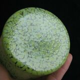 Vase en verre ou cristal de Clichy moucheté jaune/vert