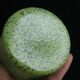 Glass vase or clichy crystal speckled yellow/green