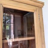 Glass cabinet or display case in pine 1950