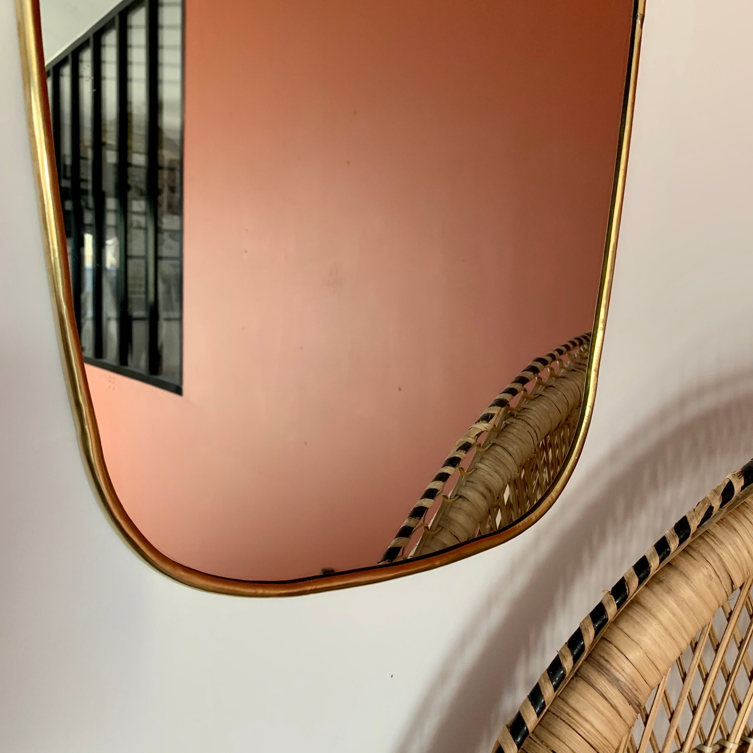 Irregular golden brass mirror