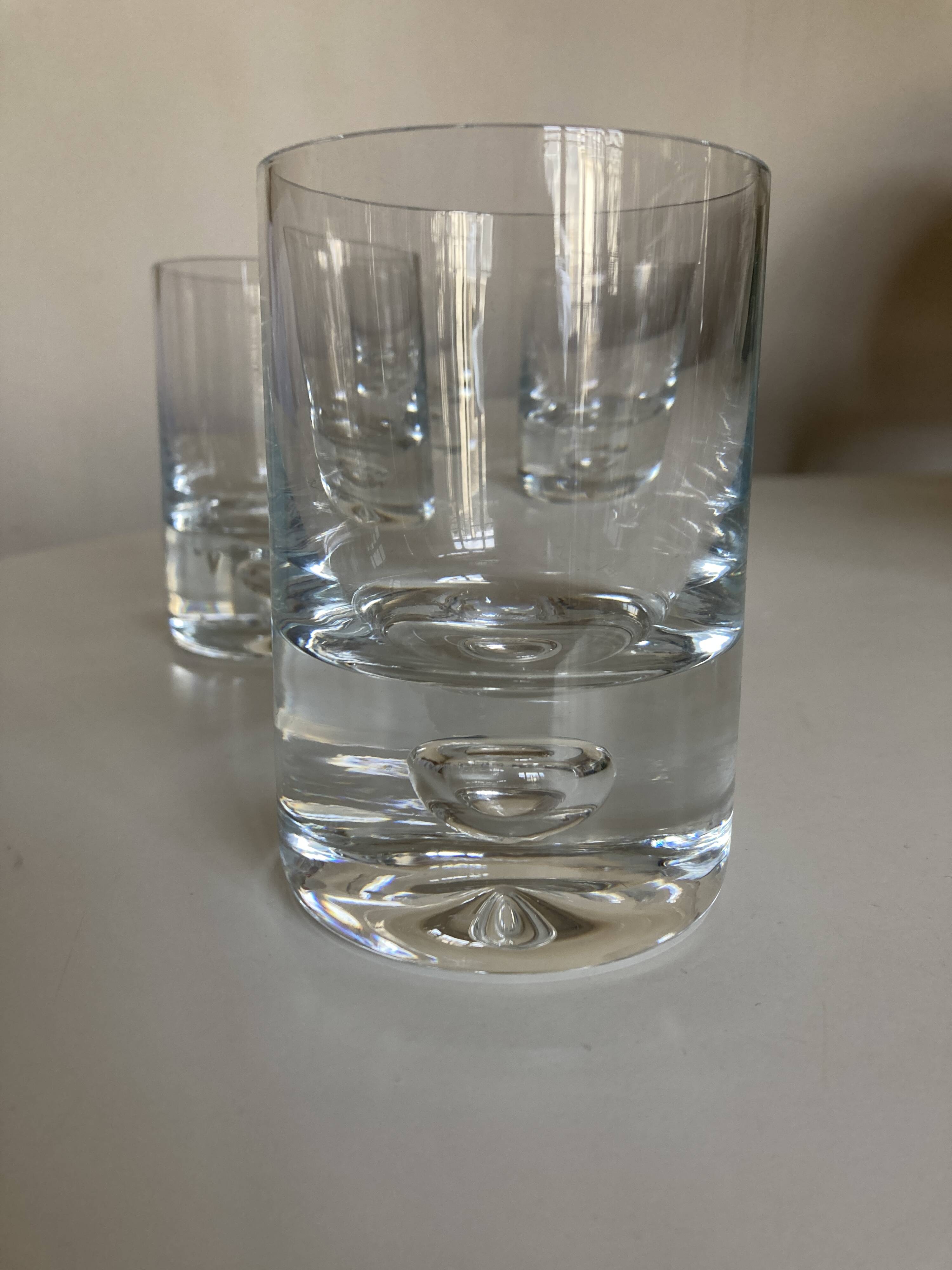 Set of 4 XL glasses Scandinavian bubble whiskey tumblers 500g in ringing crystal