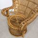 Fauteuil Paon vintage en rotin et osier — années 70