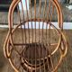 Pair of rotating rattan armchairs
