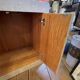 Double-sided dresser Design, travertine & brass threads, ca 1960