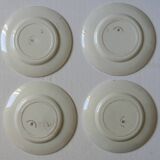 4 assiettes creil & montereau modèle chardonnerets décor oiseaux sépia