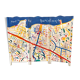 Painted wooden screen with the map of Barcelona 210 W x 170 H