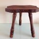 Vintage brutalist wooden tripod stool from the 60s and 70s