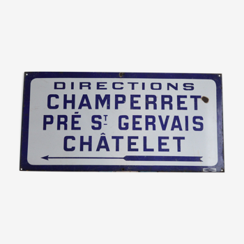 Enamelled plaque of the Paris metro