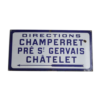 Enamelled plaque of the Paris metro