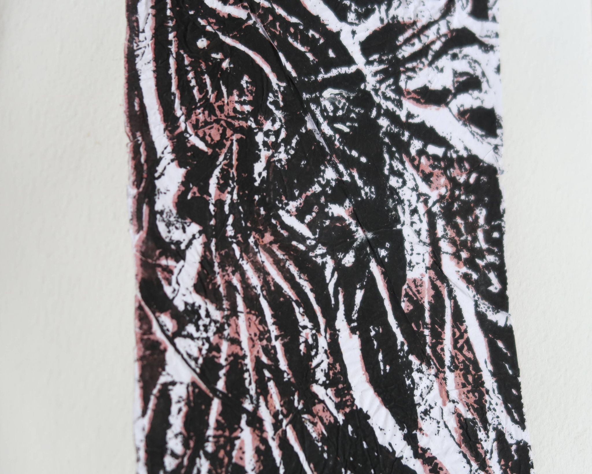 Original abstract black white pink screenprint, Signed artist's proof
