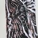 Original abstract black white pink screenprint, Signed artist's proof