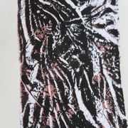 Original abstract black white pink screenprint, Signed artist's proof