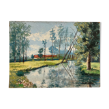 Huile sur panneau vintage