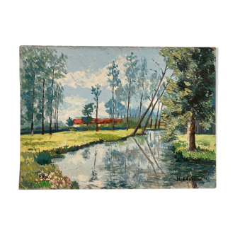 Huile sur panneau vintage
