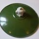 Industrial pendant light green enameled sheet metal and white porcelain #4
