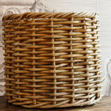 Large circular rattan basket