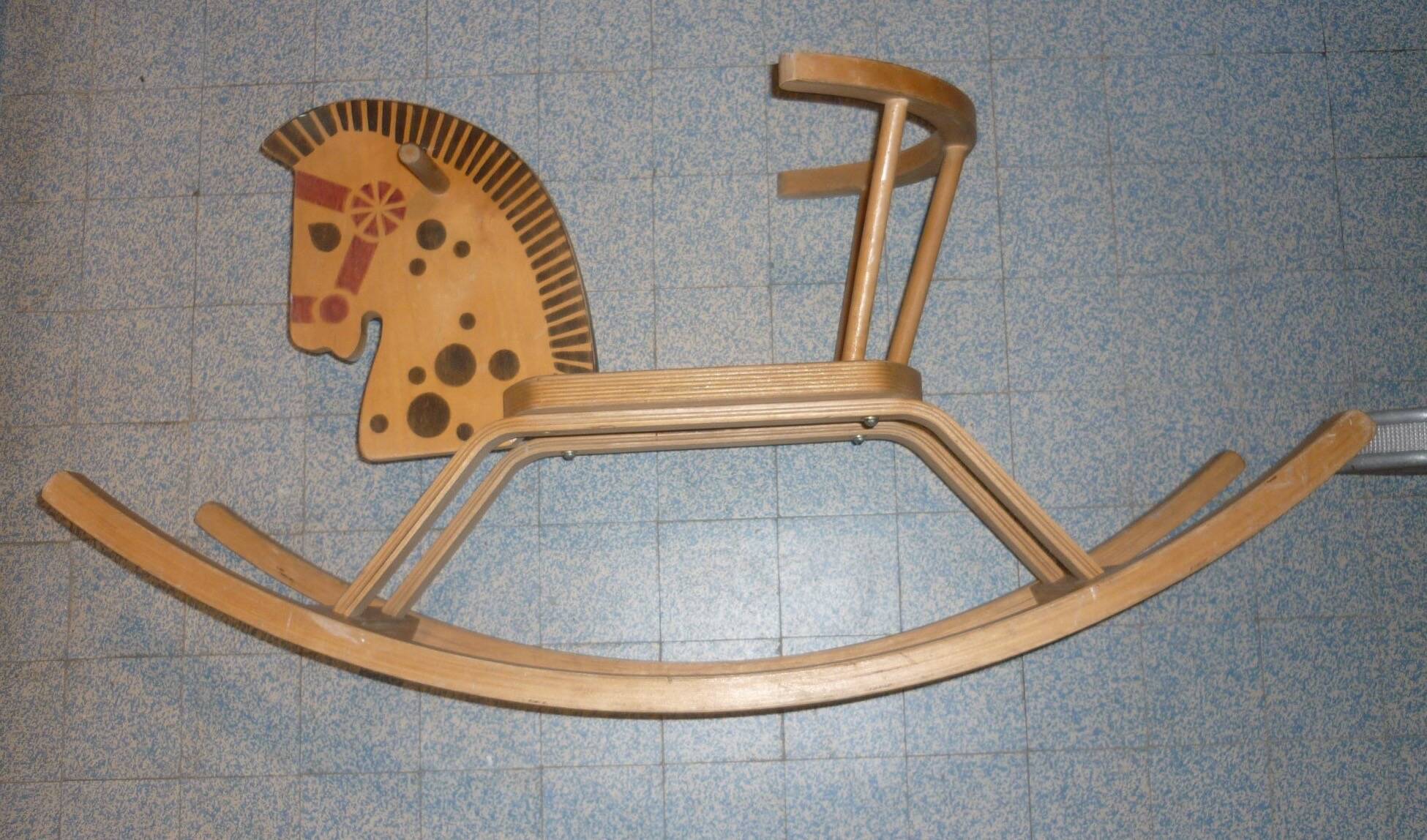 Vintage wooden rocking horse
