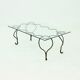 Coffee Table with Decorative Forged Steel Base and Glass Top 1960s